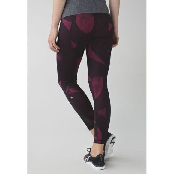 Lululemon All Sport Tights Dashing Spin Stroke All Sport Crop 10 Purple Back - Picture 4 of 7